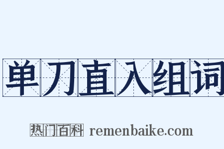 单刀直入组词是什么意思的图片